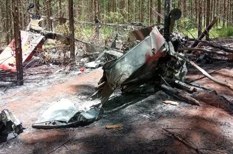 Avião pegou fogo depois de cair em fazenda ©Divulgação/Bombeiros